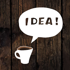 Image showing Coffee Idea Concept On Wooden Texture. Vector.