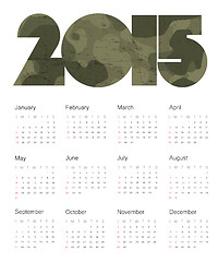 Image showing Calendar 2015 Colorful. Vector.