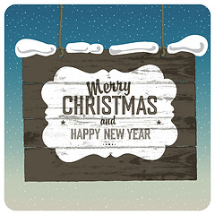 Image showing Christmas Wooden Signboard.