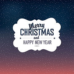 Image showing Merry Christmas Card Design With Snow Background. Vector