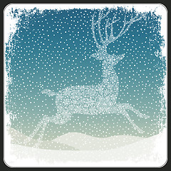 Image showing Merry Christmas Greeting Retro Card. Vector