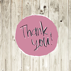 Image showing Thank You Card On Hardwood Texture. Vector