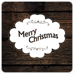 Image showing Merry Christmas VIntage Label Design. Vector
