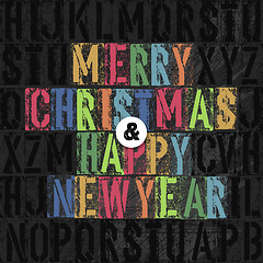 Image showing Merry Christmas Letterpress Concept With Colorful Letters