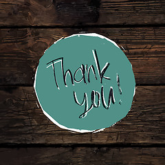 Image showing Thank You Card On Hardwood Texture. Vector