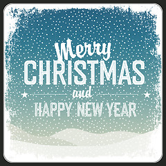 Image showing Merry Christmas Greeting Retro Card. Vector