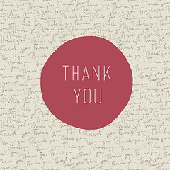 Image showing Thank you vintage greeting card. Vector