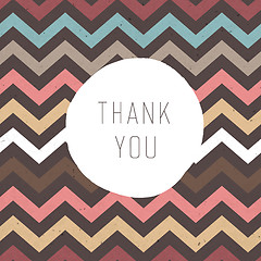 Image showing Thank you card. Zigzag pattern seamless texture with label. Vect