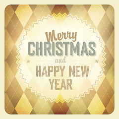 Image showing Christmas Design On Argyle Background.