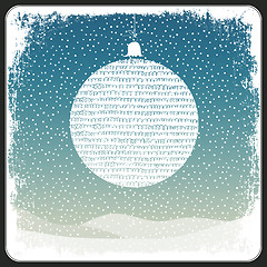 Image showing Merry Christmas Ball Greeting Retro Card. Vector