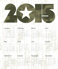 Image showing Military Calendar 2015. Vector.