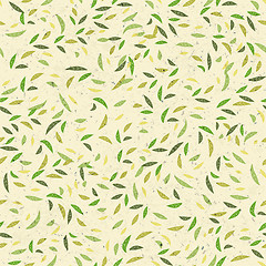 Image showing Green leaves seamless pattern. Vector