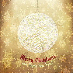 Image showing Christmas Golden Ball. Vector.