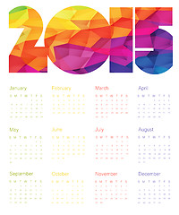 Image showing Colorful Calendar 2015 Design. Vector.