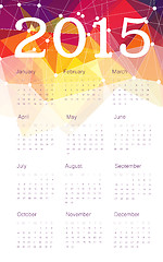 Image showing Calendar 2015 with triangles design, vector