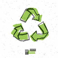 Image showing Go Green Concept Poster With Recycled Sign. Vector