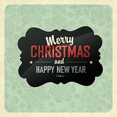 Image showing Christmas Greeting Vintage Poster. Vector