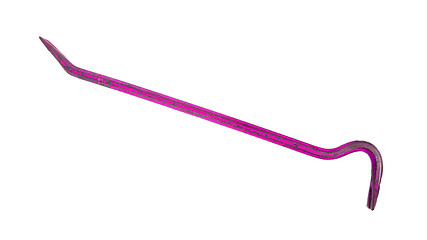 Image showing Old pink crowbar