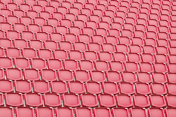 Image showing Red seat in sport stadium