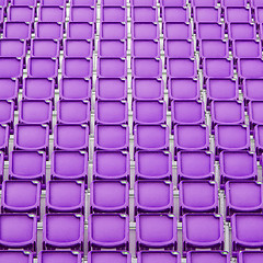 Image showing Purple seat in sport stadium