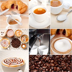 Image showing selection of different coffee type on collage composition 