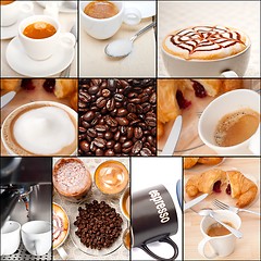 Image showing selection of different coffee type on collage composition 