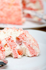 Image showing fresh strawberry and whipped cream dessert