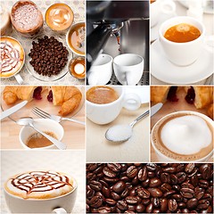 Image showing selection of different coffee type on collage composition 