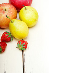 Image showing fresh fruits apples pears and strawberrys