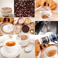 Image showing selection of different coffee type on collage composition 