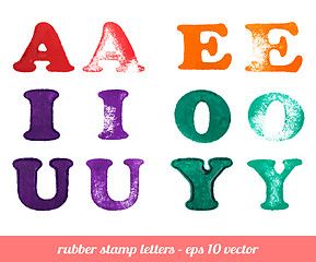 Image showing Isolated rubber stamp letters set