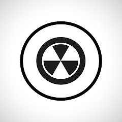 Image showing Radiation hazard symbol in a circle. 