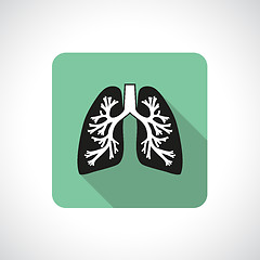 Image showing Lungs, square icon. 