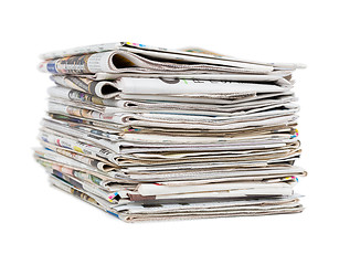 Image showing Stack of newspapers