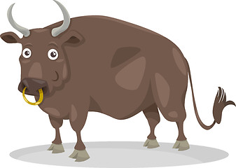 Image showing bull farm animal cartoon illustration