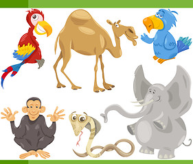 Image showing wild animals cartoon set illustration