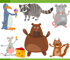 Image showing wild animals cartoon set illustration