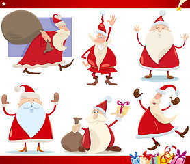 Image showing santa claus and christmas cartoon set