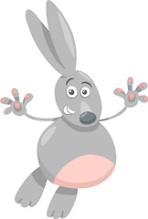 Image showing funny gray rabbit cartoon illustration