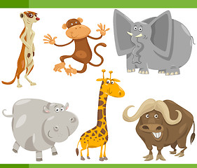 Image showing safari animals cartoon set illustration