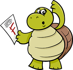 Image showing turtle with f mark cartoon illustration