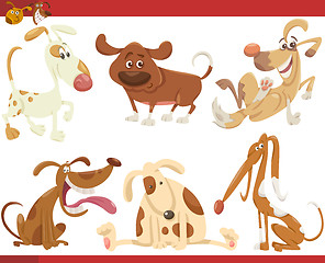 Image showing happy dogs cartoon illustration set