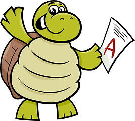 Image showing turtle with a mark cartoon illustration