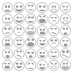 Image showing set of  smiley faces icons