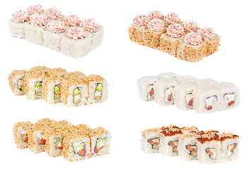 Image showing sSet sushi fresh rolls