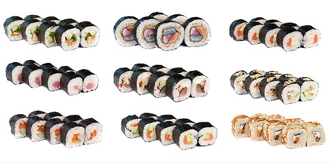 Image showing Set of sushi