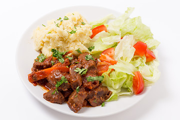 Image showing Greek beef in red sauce