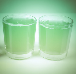 Image showing Retro look Green apple juice