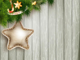 Image showing Christmas decoration with fir branches. EPS 10