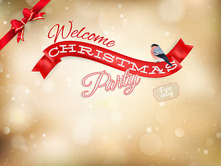 Image showing Christmas typography poster on gold bokeh. EPS 10
